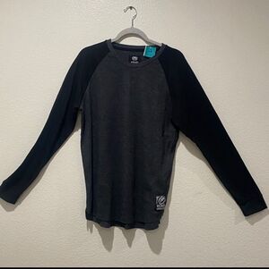 Boys' Black and Gray Long Sleeve Shirt. Size L